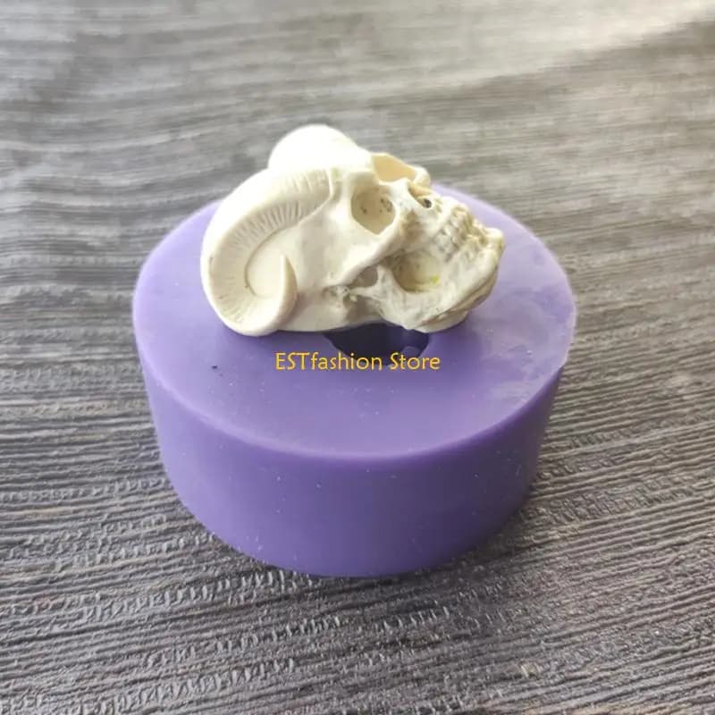 Y5GC Horns Skull Silicone Mold Resin Epoxy Casting Making DIY Soap