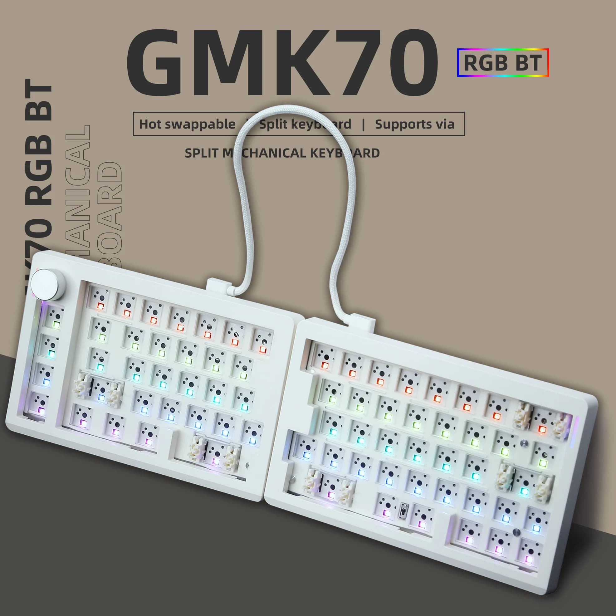 ZUOYA GMK70 VIA/Qmk kit tastiera meccanica da gioco separata Wired Wireless Bluetooth Guarnizione sostituibile a caldo Divisa personalizzata