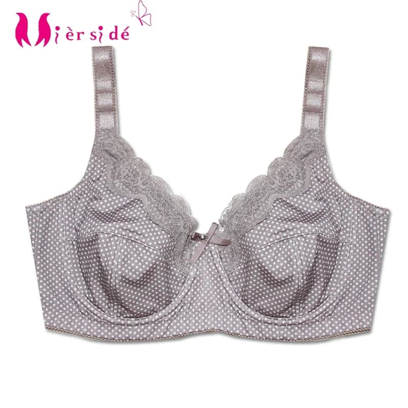 Mierside D0295 Fashion Polka Dot Women's Bra Plus size Bra Lingerie Gray/Black/Brown C/D/DD/DDD/E/F/G