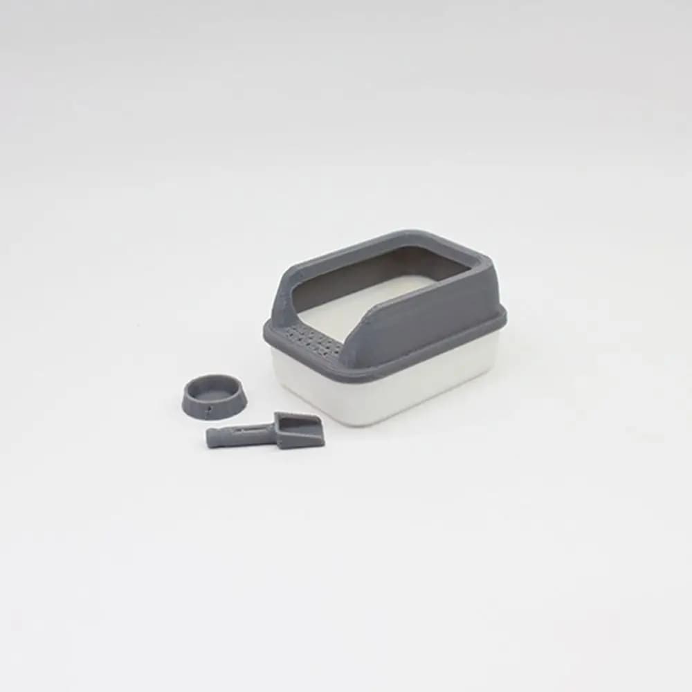 3 pezzi/set moda 1:12 casa delle bambole lettiera per gatti mini modello pala decorazione della casa forniture per animali domestici in miniatura