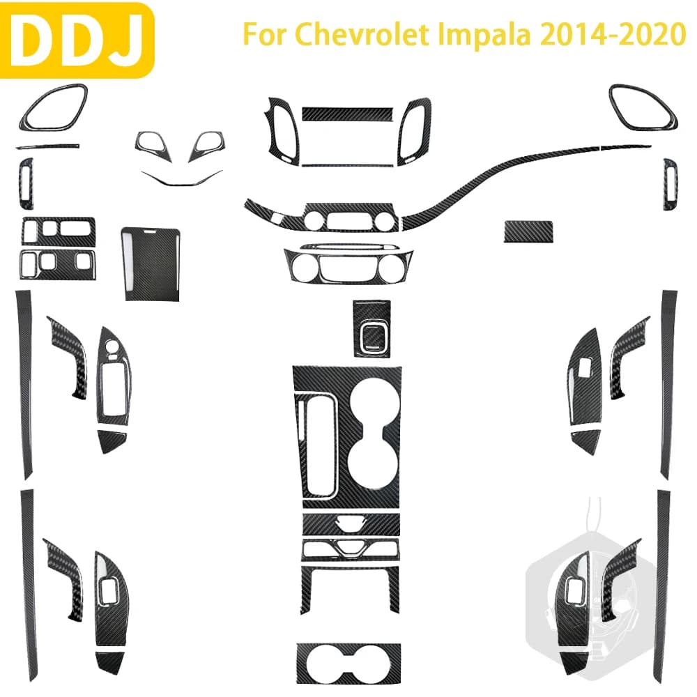 Per Chevrolet Impala 2014 2015 2016 2017 2018 2019 2020 accessori in fibra di carbonio Car Interior Gear Shift Door Panel Sticker