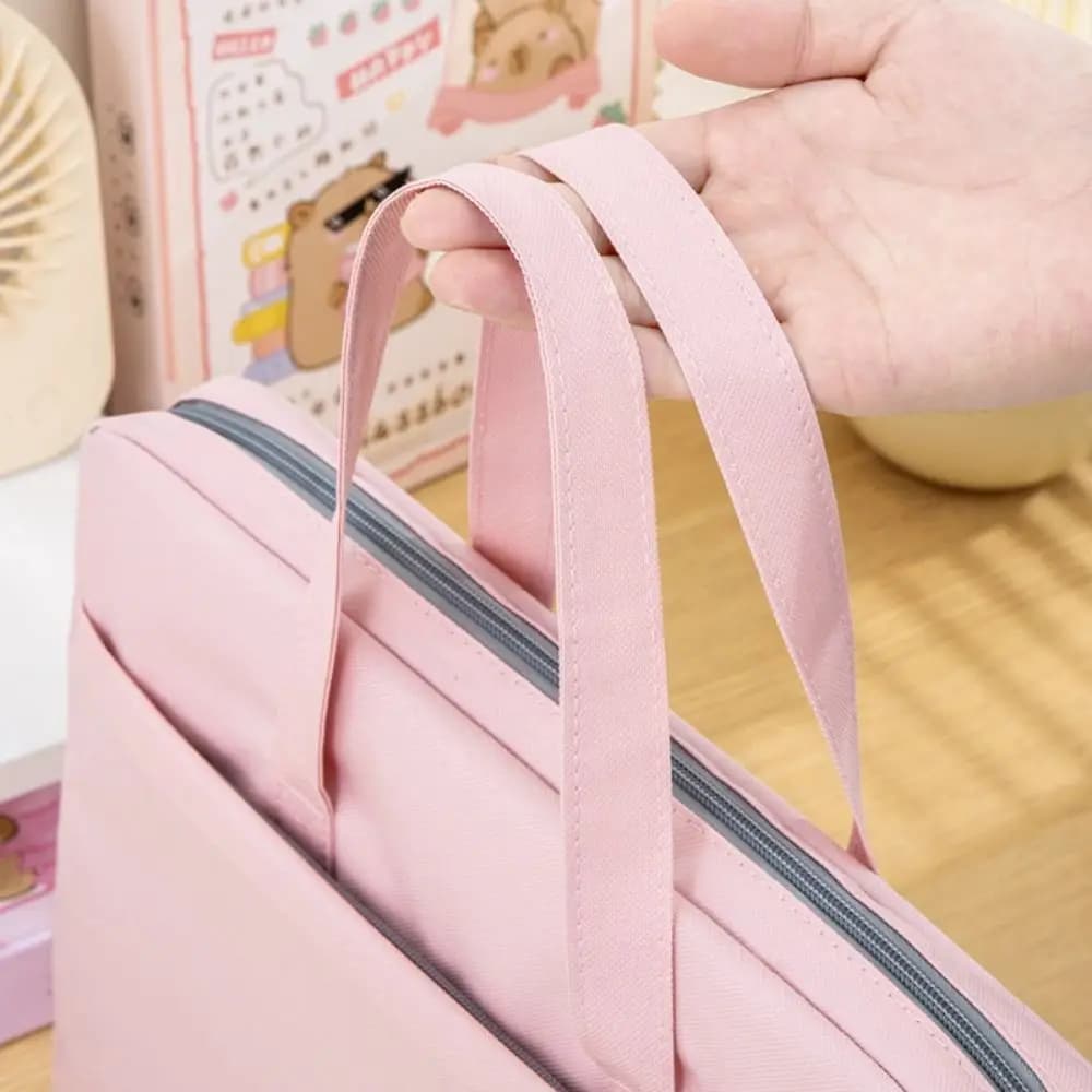 Borsa per documenti di grande capacità Borsa per libri impermeabile a doppio strato in tessuto Oxford con manico Cartella di file minimalista