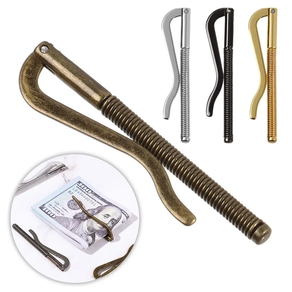 High Quality Bifold Metal Simple Money Clip Cash Holder Bar Wallet Spring Clamp