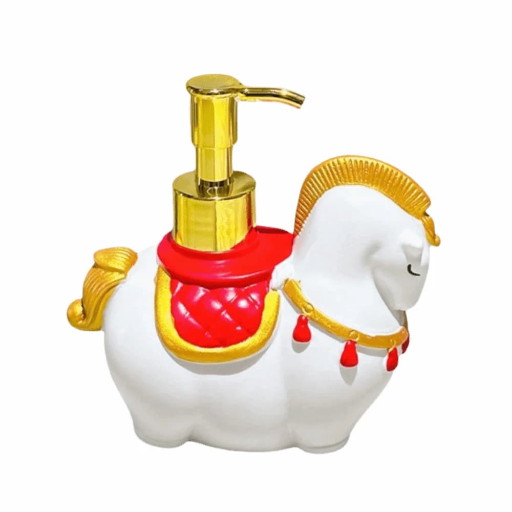 Dispenser di Sapone in Vinile a Forma di Cavallo dello Zodiaco, Bottiglia Decorativa a Pressione per Igienizzante Mani, Stile Cinese, Modello Animale
