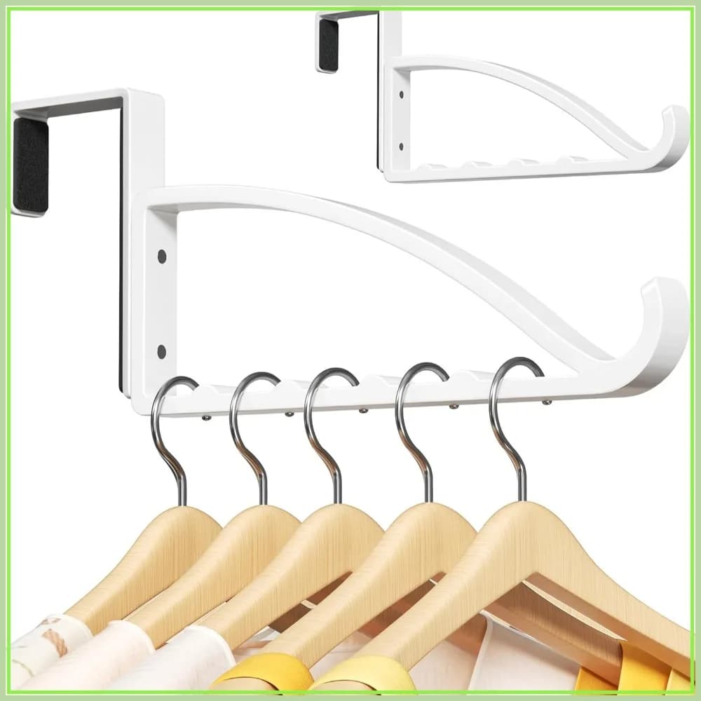 Confezione da 2 Appendiabiti da Porta, Portaoggetti in Metallo Resistente per Vestiti e Borse, Adatto per Porte fino a 1,77''