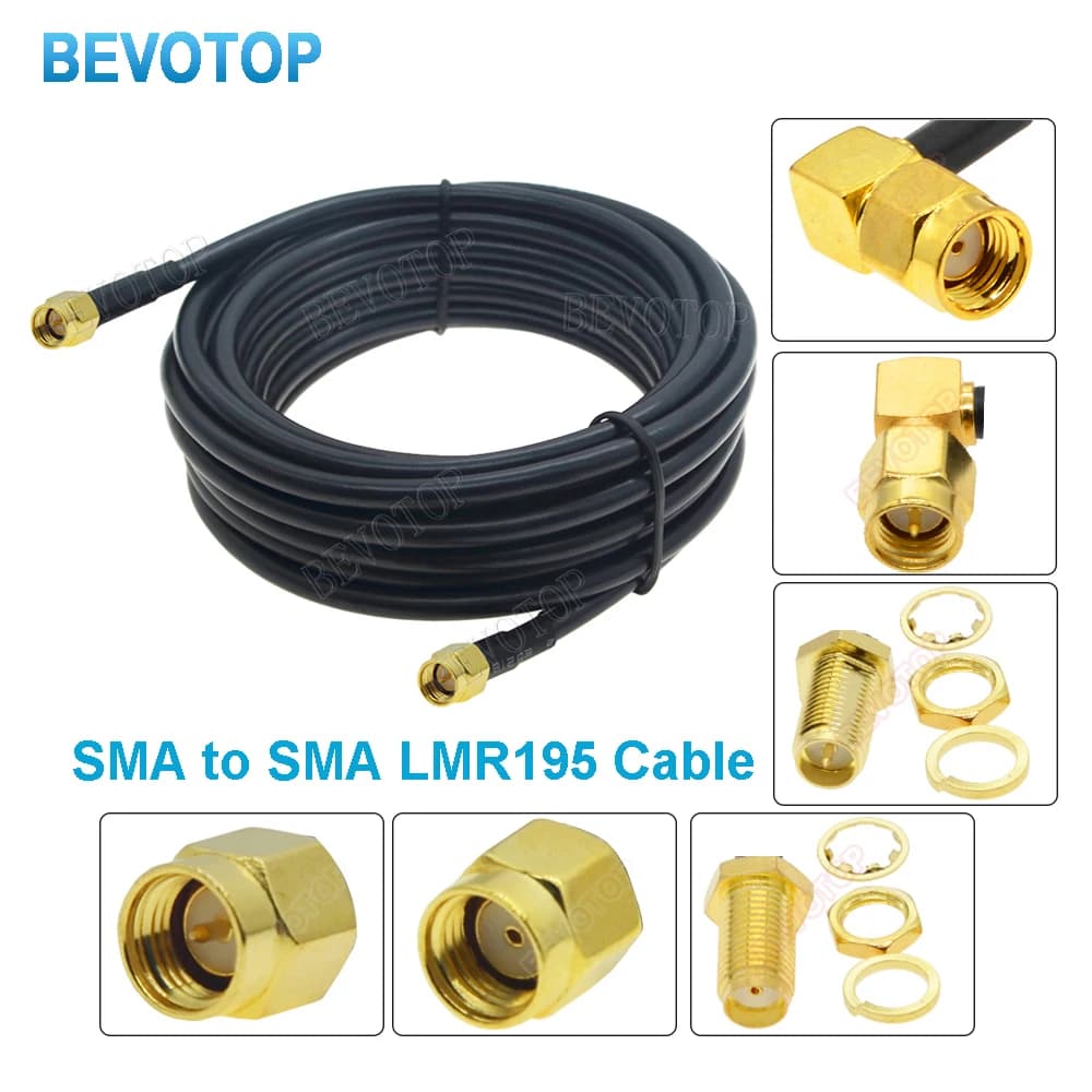 LMR195 Cable SMA Type Male to SMA Male / Female 50-3 50 Ohm RF Coaxial Adapter WiFi Antenna Extension Cord Pigtail 20CM-30M