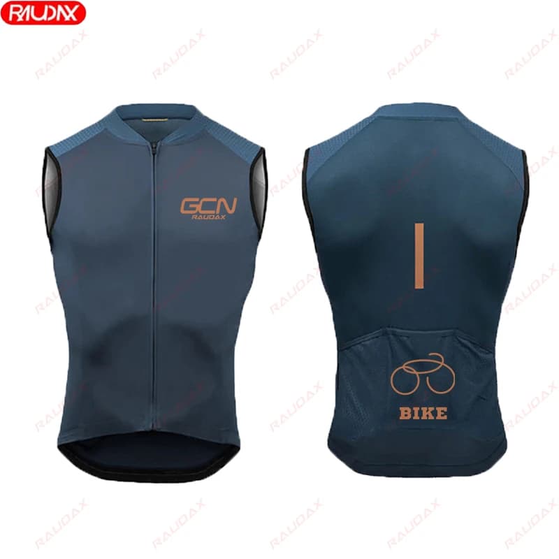 RAUDAX GCN gilet da bicicletta da uomo estivo bici da strada gilet senza maniche antivento Mountain Bike giacca di protezione UV gilet da bici fuoristrada