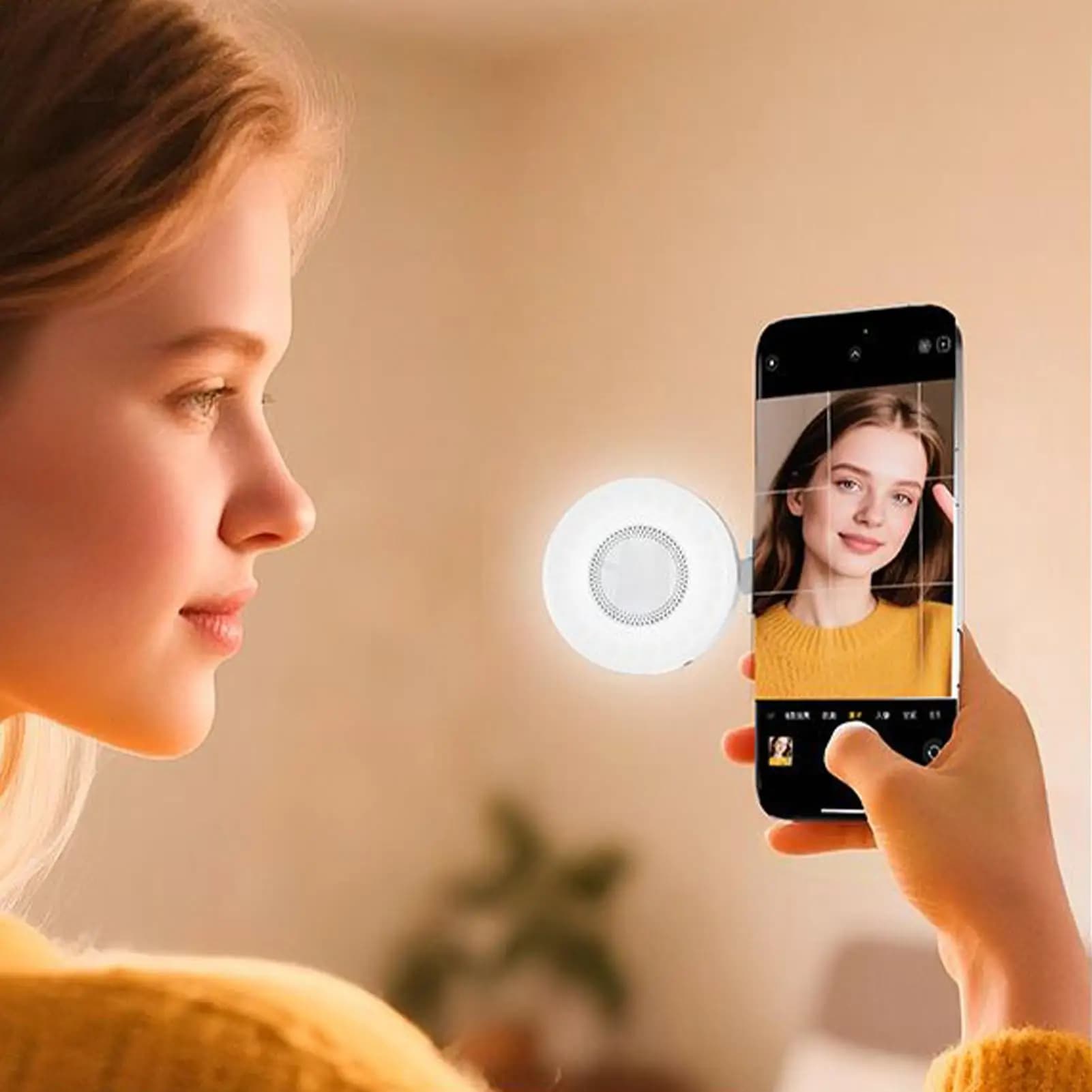 Light for phone clip Light for phone with magnetic filling for video recording 3 modes adjustable lighting for makeup Laptop Camera Vlog