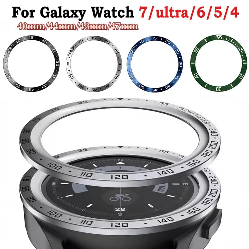 Metal Bezel For Samsung Galaxy Watch 7/ultra/6/5/4 40/44/47mm Time/Speed Scale Frame Protective Ring Watch 6/4Classic 47 43 46mm