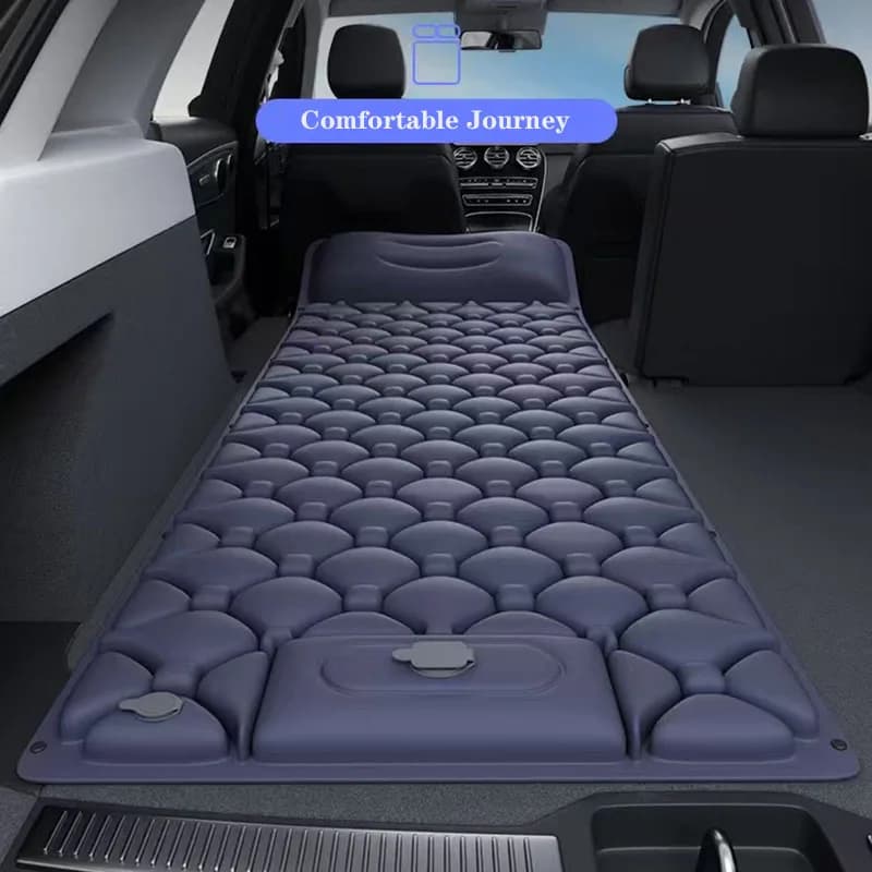 Materasso Gonfiabile per Auto, Letto da Campeggio Portatile con Cuscini, Pieghevole per Viaggi in Auto