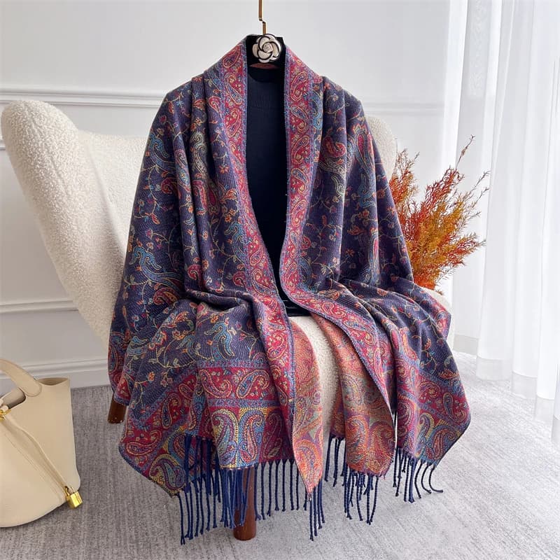 Sciarpa jacquard autunno inverno per donna Scialli e stole Pashmina Coperta in cashmere Stole spesse calde Lady Outdoor Bufanda 2025