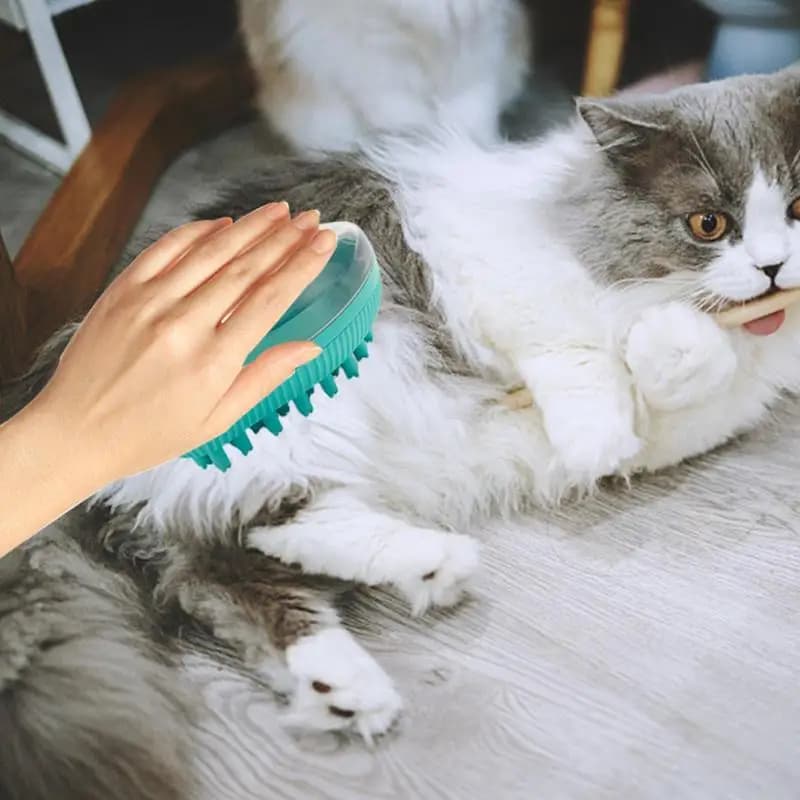 Spazzola per shampoo per cani Spazzola per doccia in silicone per animali domestici per un bagno efficiente Ampia apertura Funzione di massaggio con presa facile Bagnato e asciutto
