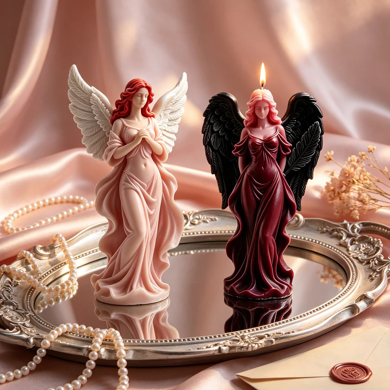 Stampo in Silicone per Candele Profumate a Forma di Dea con Ali - Stampo Fai-da-te per Gesso e Resina per Decorazioni e Ornamenti in Pietra Aromatica