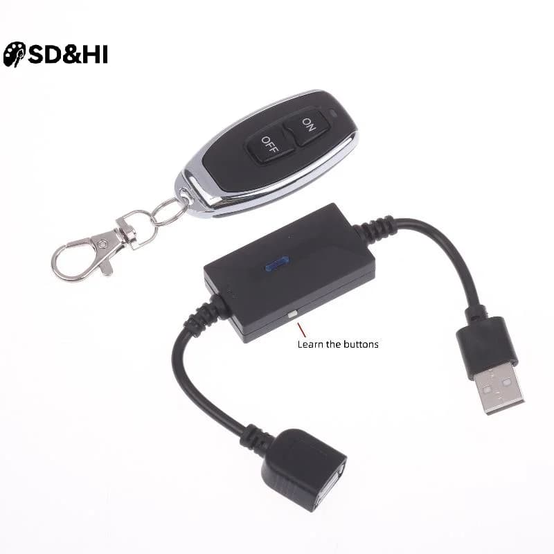 1 set di interruttori di controllo remoto wireless RF USB 433 MHz con funzione di accensione/spegnimento, adatti per strisce luminose a LED, lampade da lettura, ventilatori.