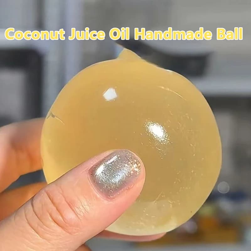 Palla regalo da spremere resistente allo stress da 1/2 pezzi, olio di cocco, giocattolo agitatore a rimbalzo lento, adatto per adulti e bambini
