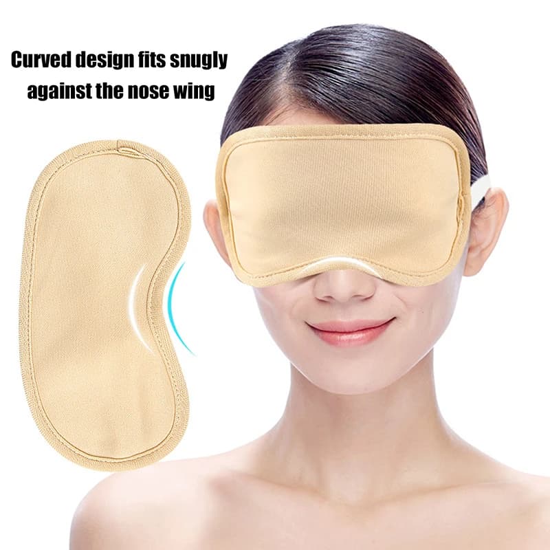 Impacco Riutilizzabile all'Olio di Ricino con Fascia Elastica Regolabile - Maschera per Occhi all'Olio di Ricino Biologico per Cura con Oli Essenziali, Cuscinetto Oculare Riutilizzabile