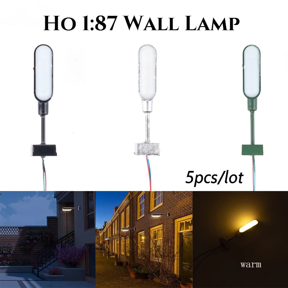 5 pz Ho 1:87 Fai Da Te Modellismo In Miniatura Lampada Da Parete Luminosa Ferrovia Treno Luci 3 V Led 28 Millimetri Modello Ferrovia Edificio layout