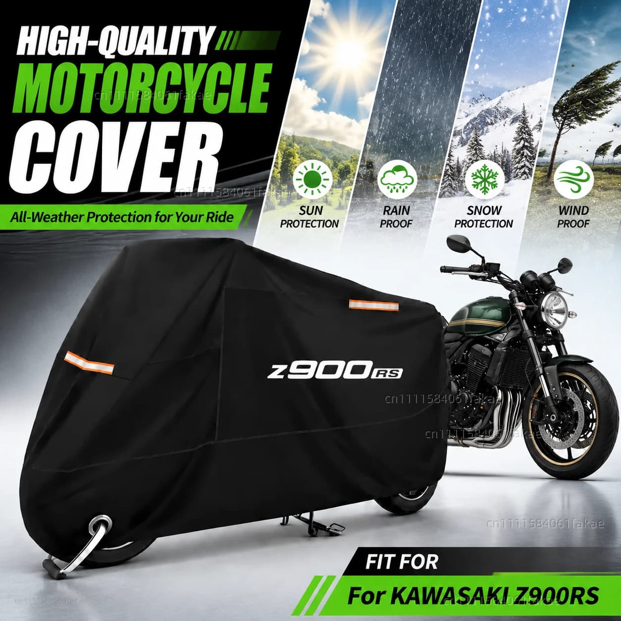Motorcycle Cover Waterproof Outdoor All Season Dustproof UV Protective Moto Scooter Rain Cover For KAWASAKI Z900RS Z 900RS Z900