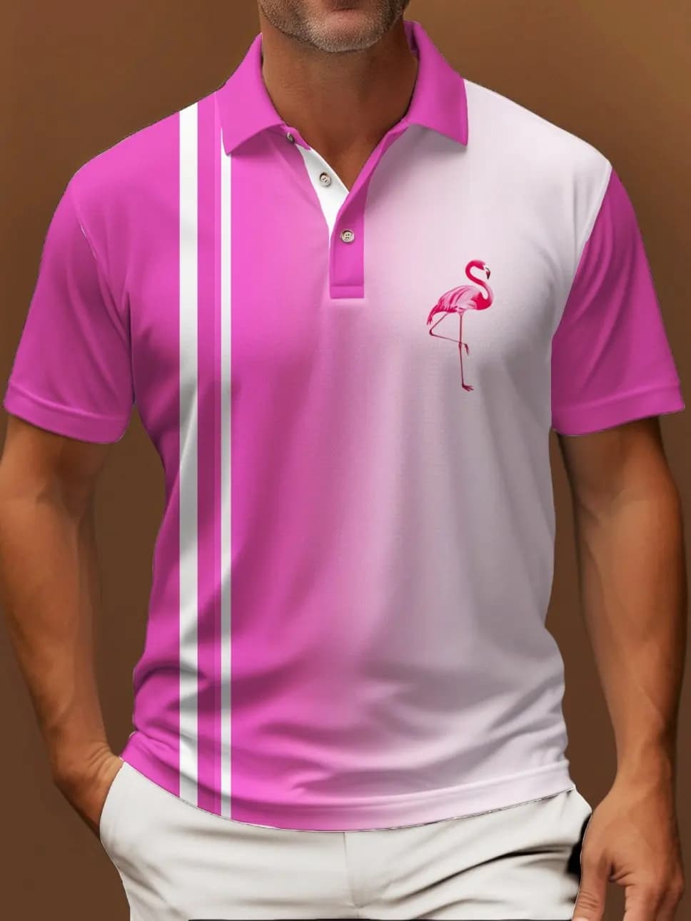 2025 t-shirt da uomo moda casual casa polo stampa 3d striscia sfumata stampa polo da uomo con risvolto da strada