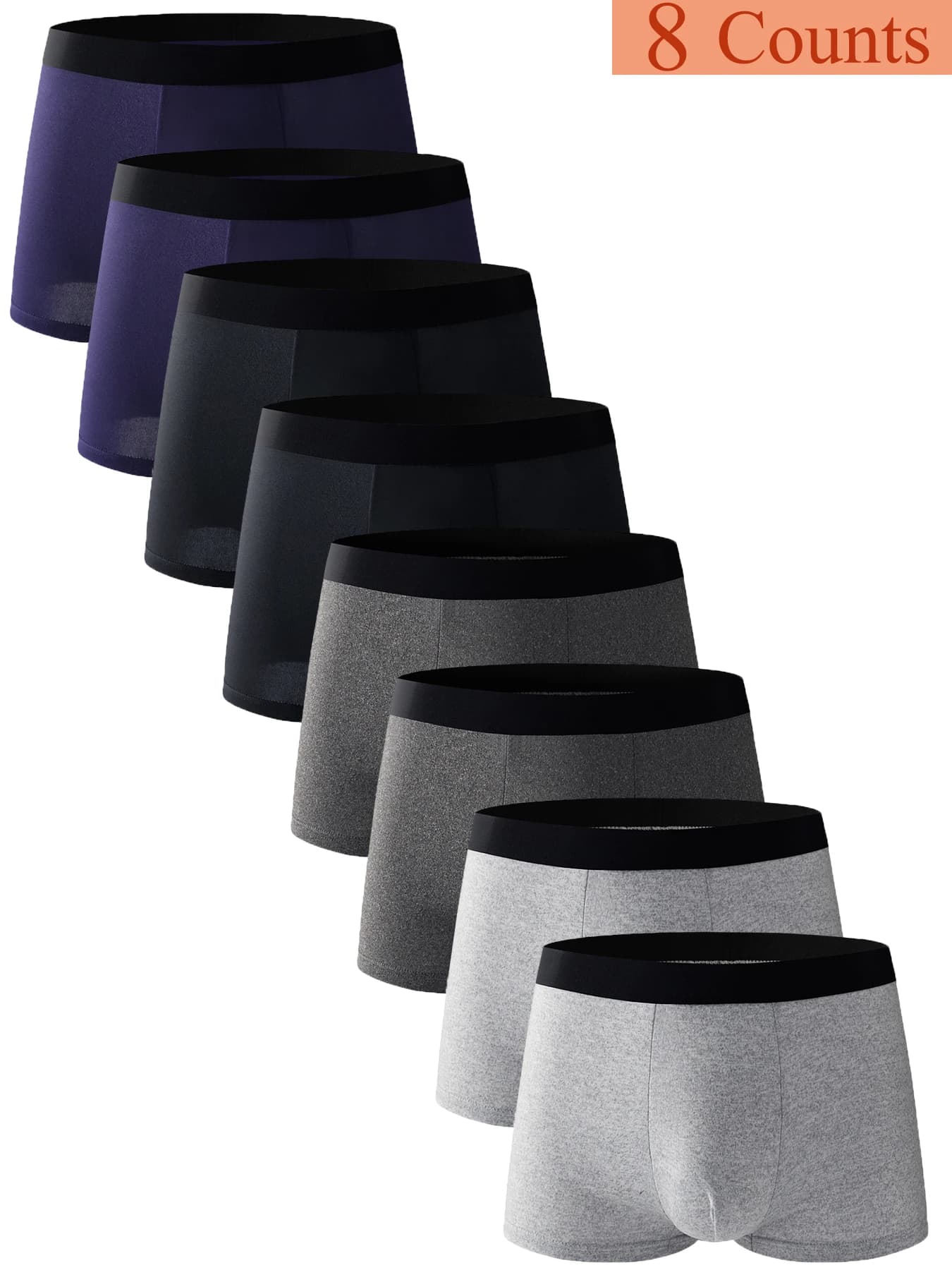 8 pieces of 4-color combination men's briefs that are simple, comfortable, breathable and casual for daily use