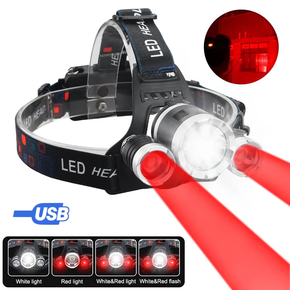 90°Super Bright Led Headlamp Use 18650 Battery Fishing Headlight Head lamp 4 Gear Outdoor Hunting Camping Waterproof Head Light