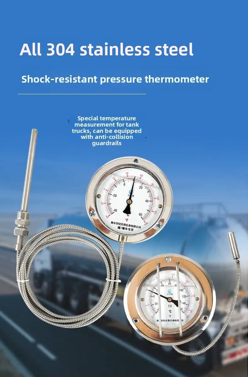 NUOVO Termometro speciale per serbatoio Termometro a pressione per auto Termometro a coda morbida in acciaio inossidabile Resistente agli urti Alta precisione