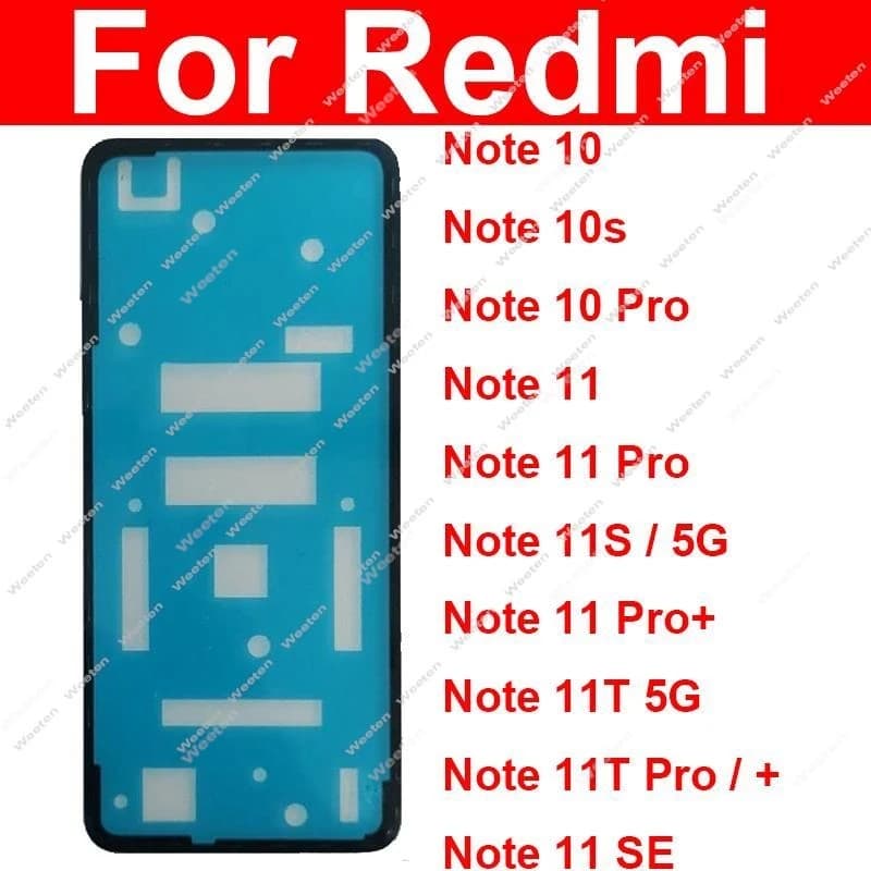 Per Xiaomi Redmi Note 10 11 11T Pro Plus Note 10S 11S 11SE 4G 5G posteriore posteriore alloggiamento della batteria coperchio della porta adesivo adesivo colla nastro