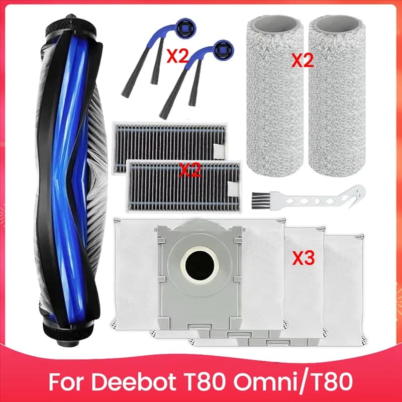 N18R Per Ecovacs Deebot T80 Omni / T80 Robot Aspirapolvere Spazzola Laterale Principale Filtro Hepa Rullo Mop Pad Sacchetti Per La Polvere Set di Accessori