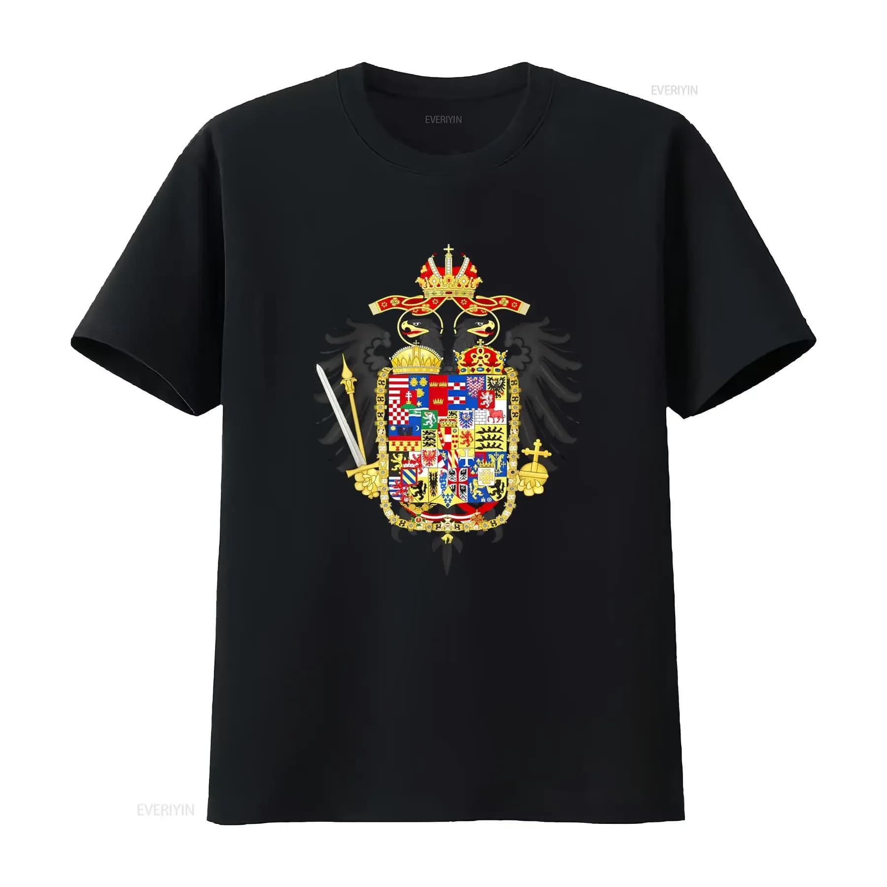 NUOVA MAGLIETTA LIMITATA con stemma Habsburg dell'Impero Sacro Romano, design unico, stile vintage, grafica effetto lavato, confortevole.