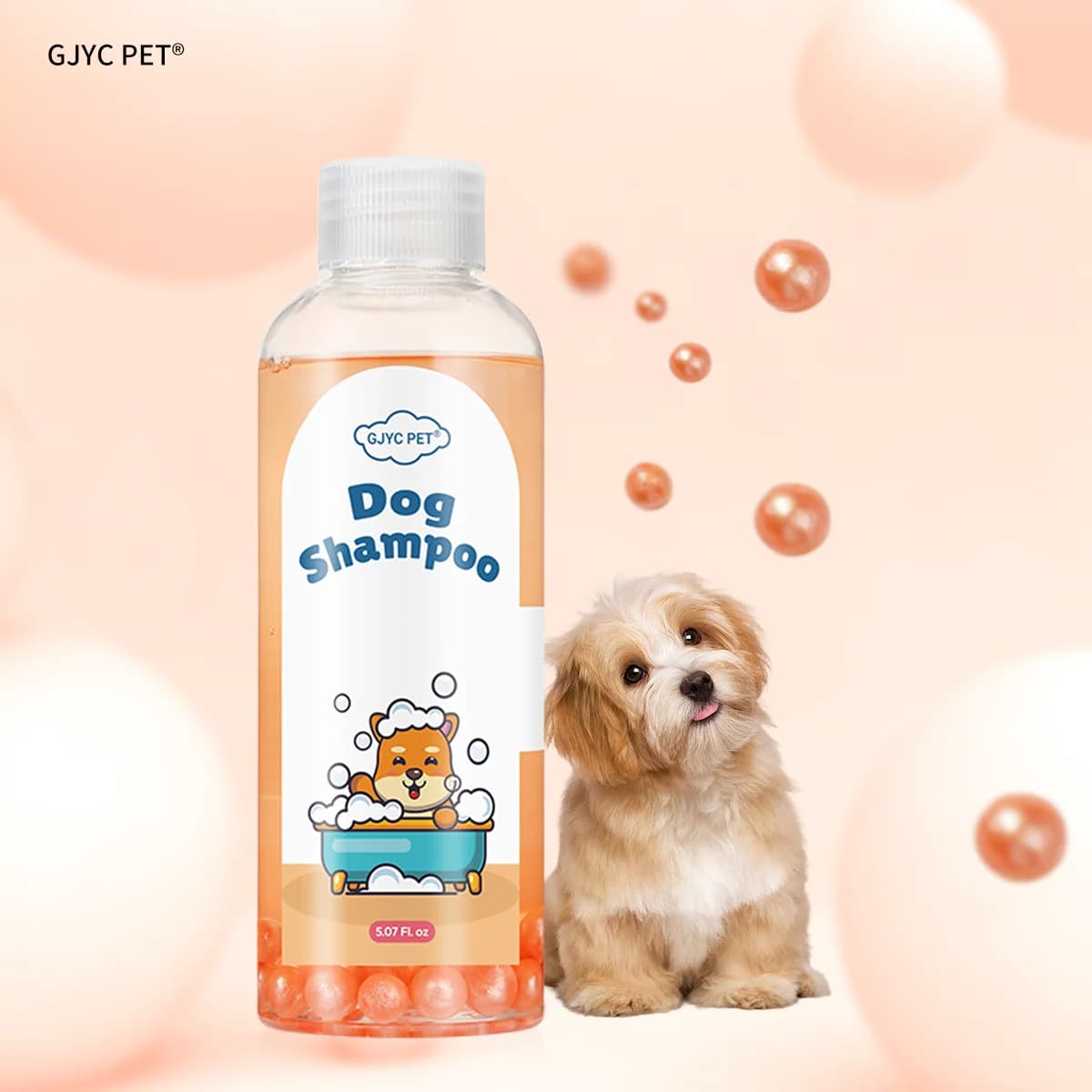 Pet Grooming Shampoo Dogs Cats Orange Beads Scent Natural Gentle Cleansing Odor Control Long Lasting Fragrance Soft Shiny Coat
