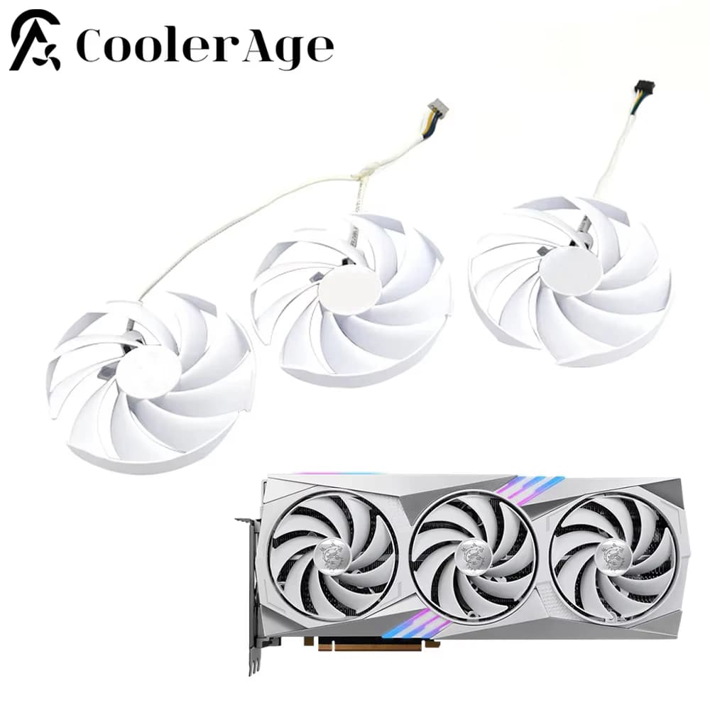 Per MSI RTX 4080 Gaming X TRIO Ventola della scheda video bianca 95MM PLD10010B12HH RTX4080 Ventola di ricambio della scheda grafica Nuovo originale