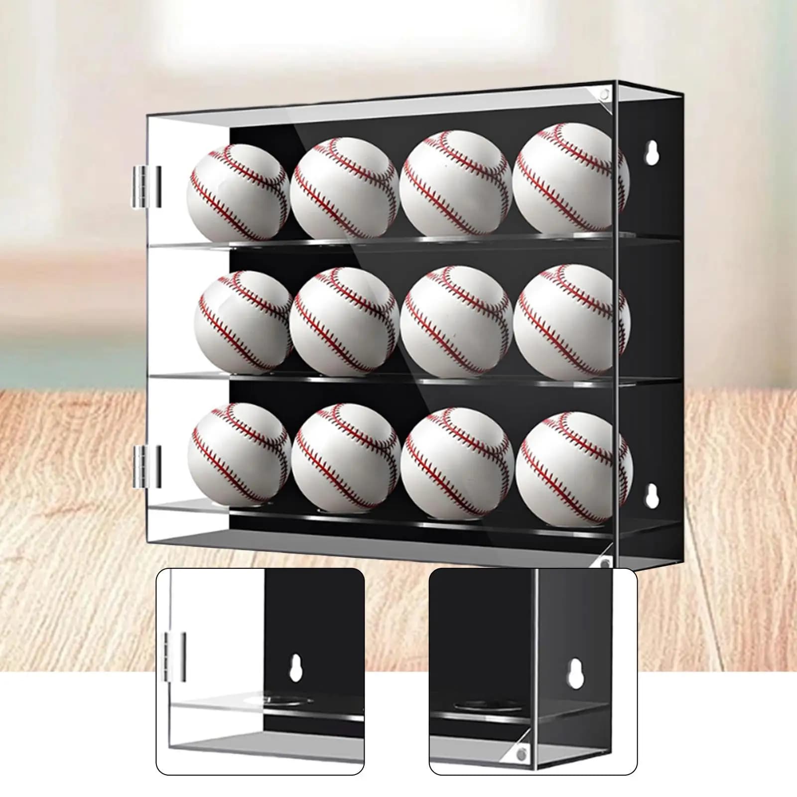 Espositore per Palline da Baseball e Golf, Supporto Trasparente Multiuso per Collezioni da Angolo o Bancone