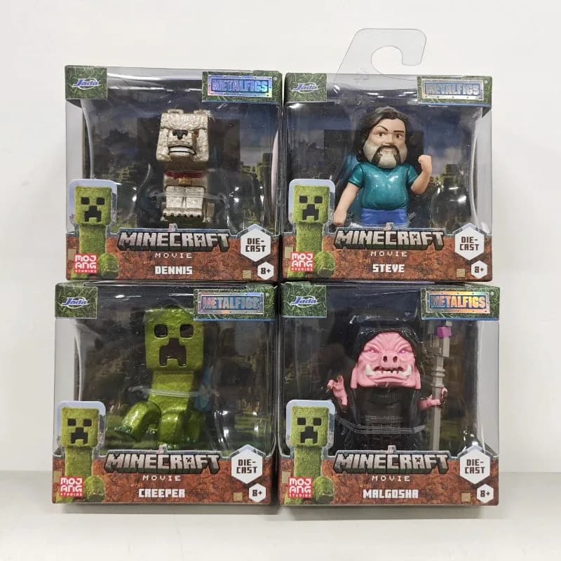 Jada Minecraft 2.5 pollici Metalfigs Movie Die-Cast Steve Malgosha Creeper Action Figure Modellino Giocattolo da Collezione Ornamenti