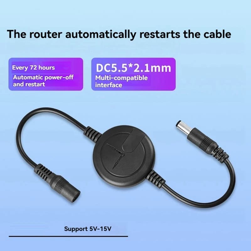 【ACQUISTA AGORA】 DC5V-15V Router Reset Rebooter 72 ore Cavo di riavvio automatico per WiFi Bridge/Cat/Router/Repeater Rebooter Bianco