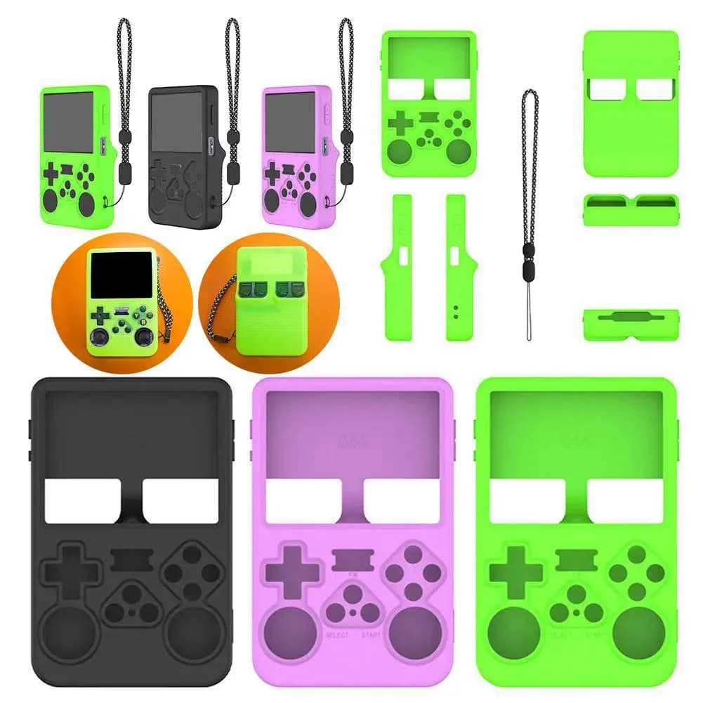 Custodia in silicone per console di gioco portatile R36S Custodia protettiva in silicone Scatola di immagazzinaggio antigraffio Custodia morbida