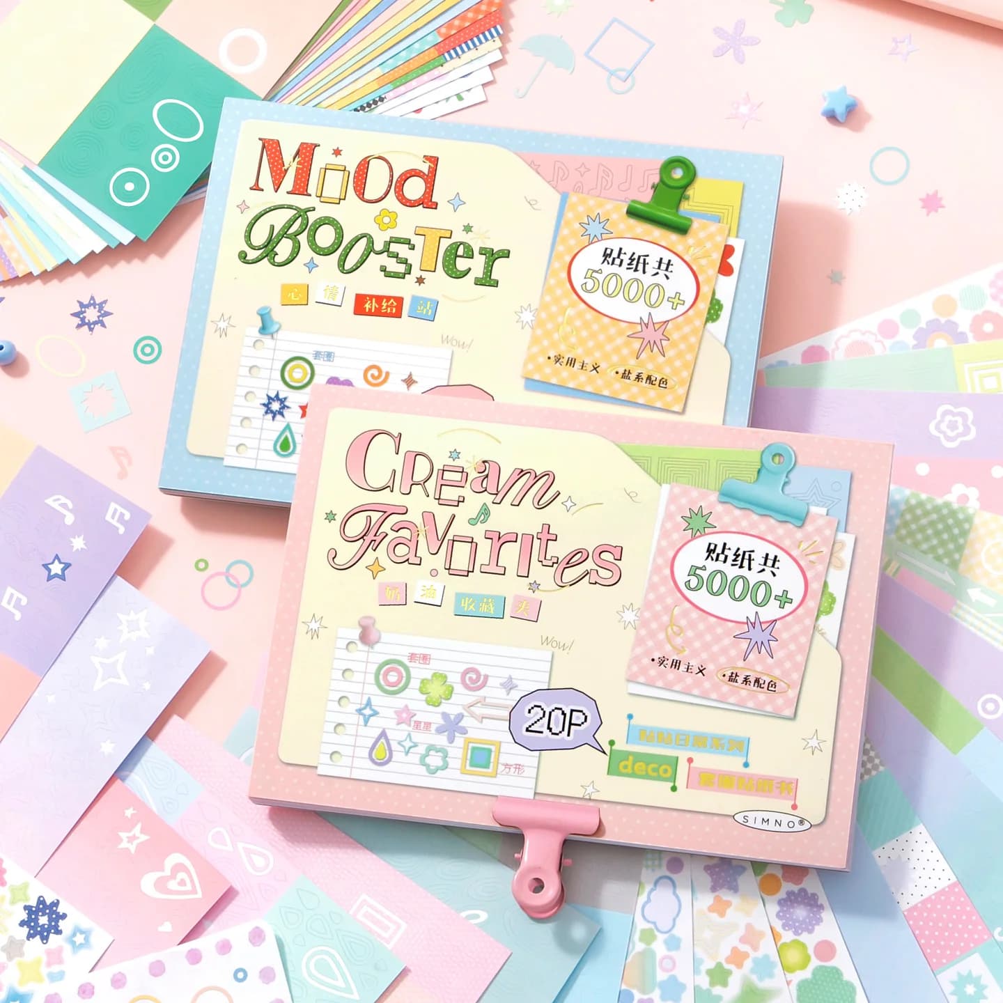 Journal GO 20pages Lovely Moods Sticker Book Colored Cute Diary Stickers Scrapbooking Collage Card Decoration School Supplies