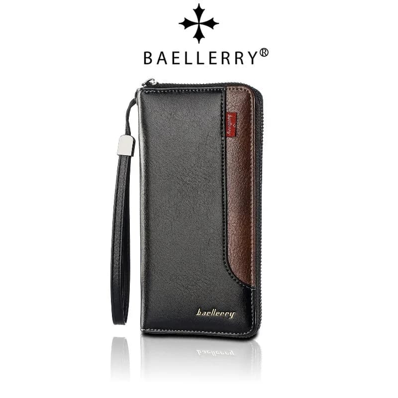 Portafoglio Baellerry Ultra-Sottile in Morbida Pelle PU con Protezione RFID per Carte di Credito, Porta Biglietti da Visita Verticale Corto da Uomo