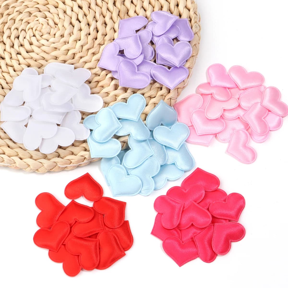 50-100 pezzi petali di cuore romantico spugna tessuto di raso petali di cuore coriandoli di nozze tavolo letto petali di cuore matrimonio San Valentino