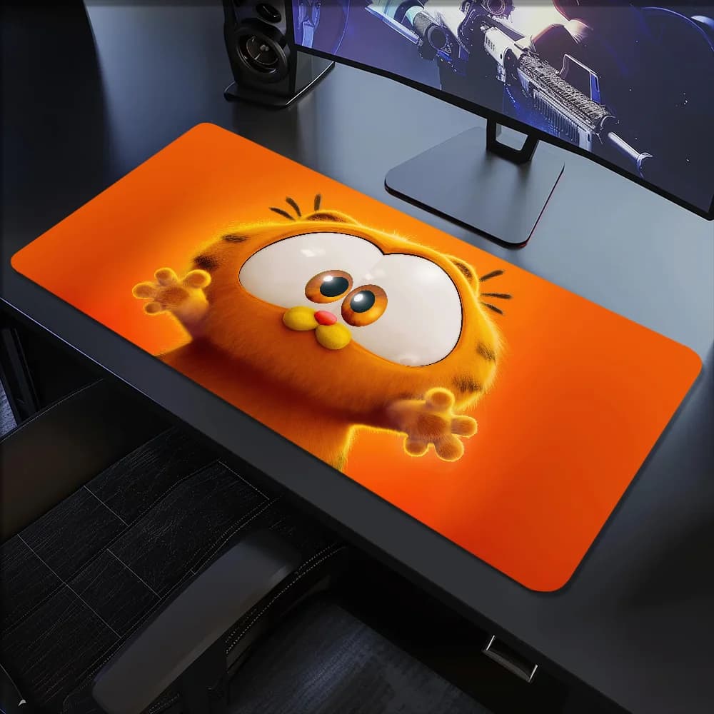 Tappetino per mouse Tappetino per mouse antiscivolo arancione Lockedge Ufficio Studente Gaming Addensato G-Garfield Grande cartone animato S Tappetino per scrittura Cuscino per gatti