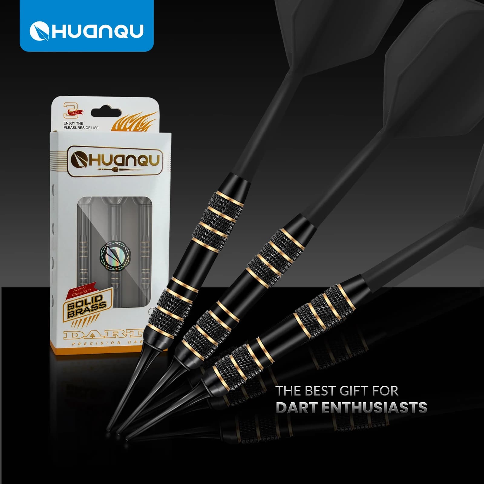 Set di freccette Huanqu da 3 pezzi, include 20 freccette con punta morbida e una scatola portaoggetti portatile - Freccette professionali per giochi di freccette (con gancio per appendere) Adatte per freccette elettroniche, giochi da bar, regali di Capodanno, regali di compleanno