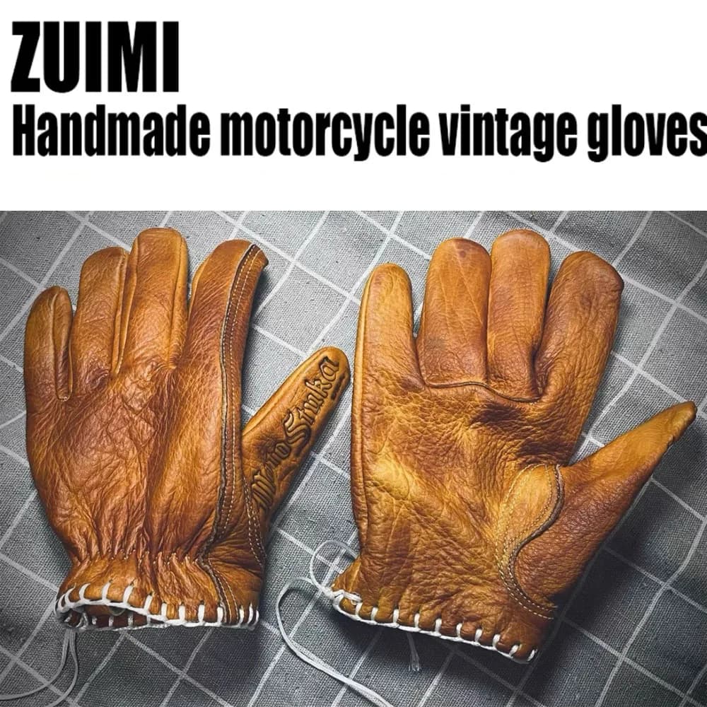 Retro Rides Deserve Retro Gloves: Handcrafted Vintage Leather Motorcycle Gloves for Timeless Style