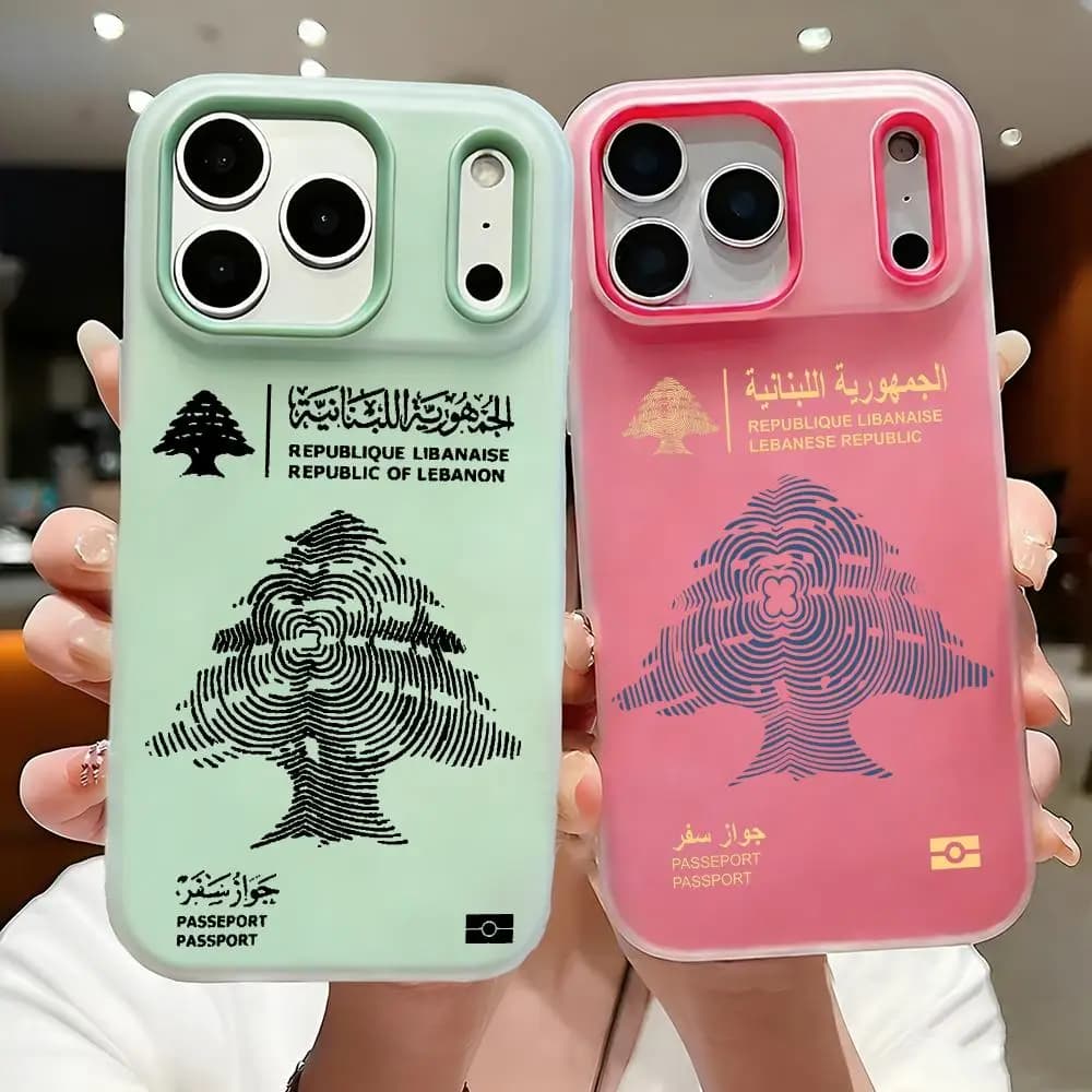 Custodia per telefono FASHION Lebanon Passport per iPhone 17 16 15 14 13 12 11 Pro Max Plus Mini, Cover Morbida Trasparente Antiurto in Gelatina
