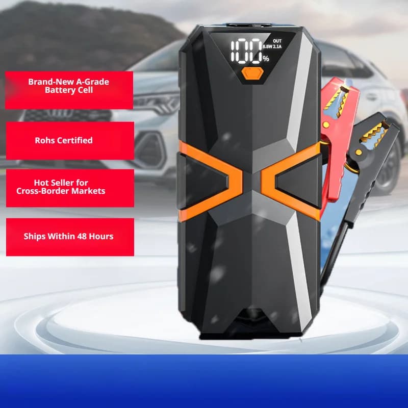 Avviatore d'Emergenza per Auto 1000A con Compressore d'Aria, Gonfiatore Digitale per Pneumatici, Power Bank di Emergenza e Torcia LED, Portatile per Veicoli