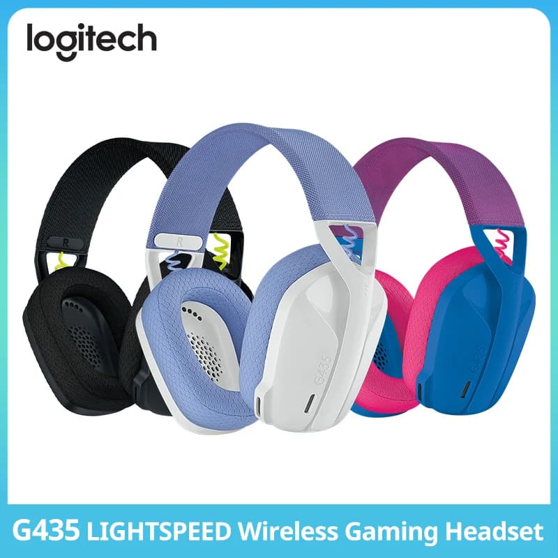Cuffie da gioco wireless Logitech G435 LIGHTSPEED e Bluetooth - Cuffie over-ear leggere, microfoni integrati, batteria da 18 ore,