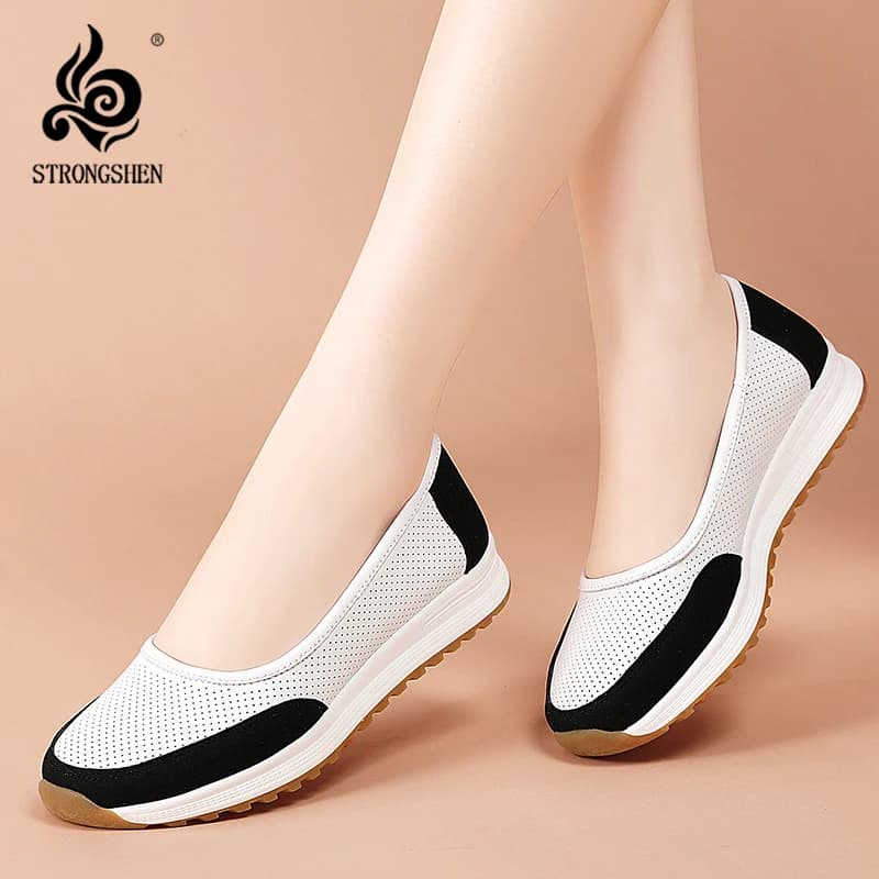 Mocassini piatti in rete traspirante da donna, scarpe casual slip-on, sneakers estive leggere e comode per camminare, calzature da donna 35-41