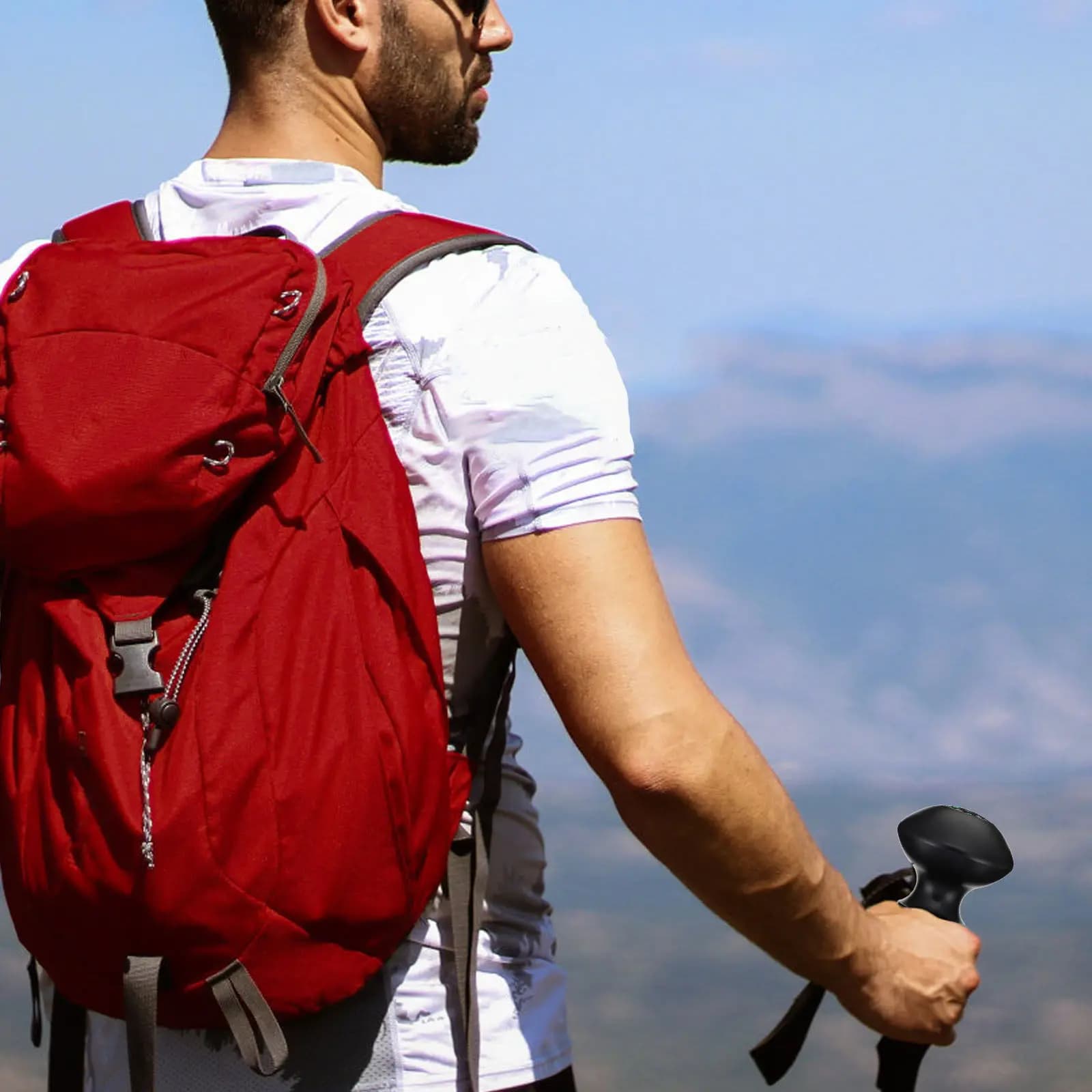 Copricapo Universale per Bastone da Trekking in Alluminio con Bussola, Strumento per Escursionismo, Arrampicata e Navigazione Outdoor, Protezione Sferica per la Punta