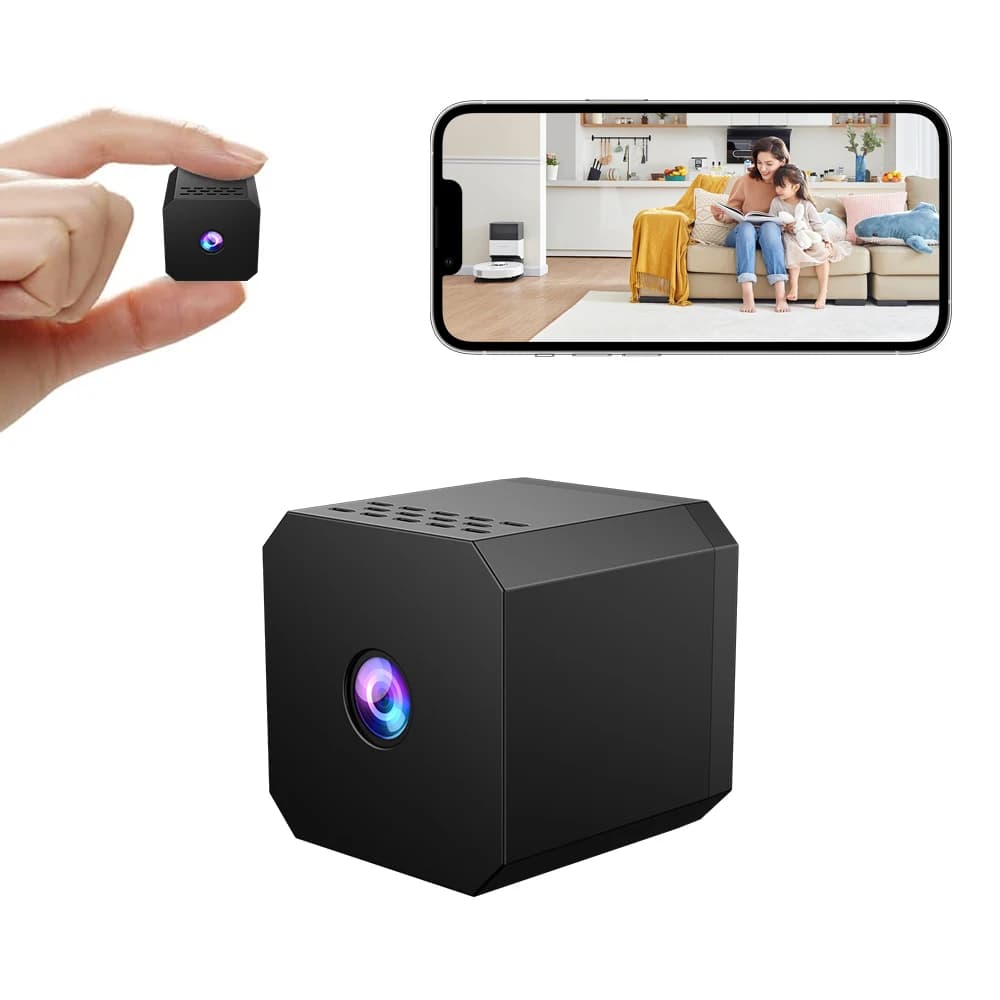Mini Telecamera di Sicurezza per Casa, Telecamera HD WiFi Wireless, Piccola Microcamera di Sicurezza per Interni