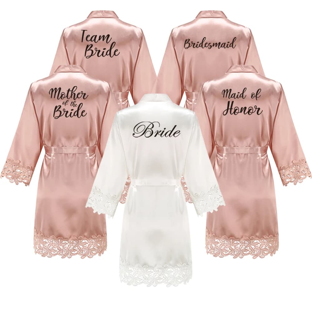 Bridesmaid Dresses Of Honor Bridesmaid Dress Rose Gold Wedding Dress Bridal Dress Gift Satin Lace Wedding Dress