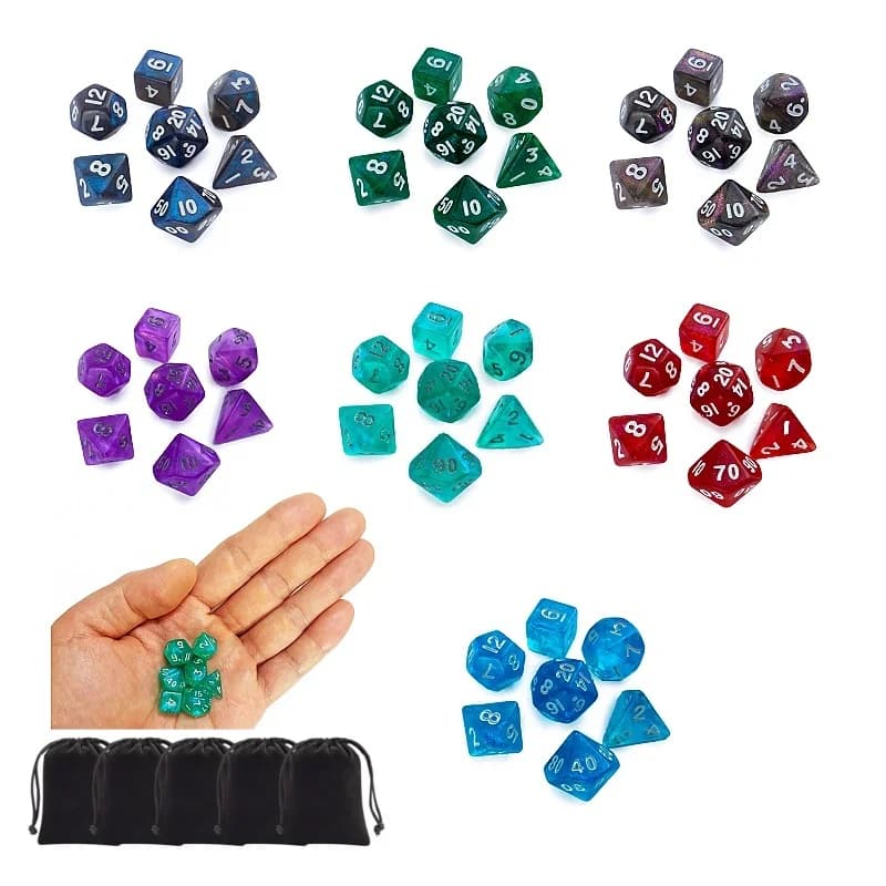 Mini Dadi DND Dice D4 D6 D8 D10 D12 D20 Volti E Gesti Dadi Per TRPG Dungeon Dragon Mininature Figure Gioco di Dadi