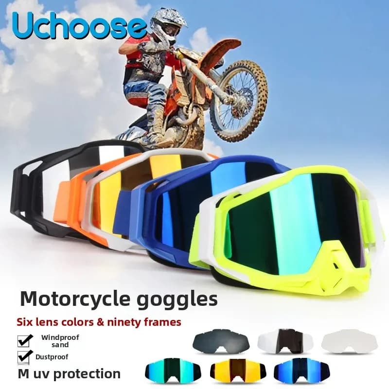 Occhiali da moto Occhiali da sci 100% 100% Occhiali fuoristrada Equitazione Occhiali da discesa all'aperto Antivento Sabbia, polvere, protezione UV